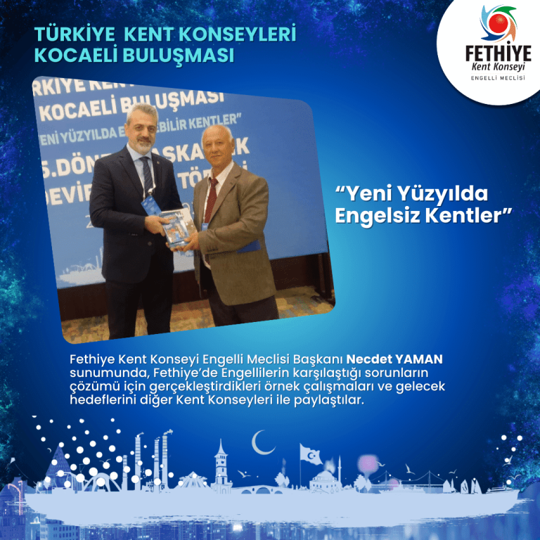 Fethiye Kent Konseyi Engelli Meclisi Başkanımız Sayın Necdet Yaman, toplantıda Fethiye Kent Konseyi Engelli Meclisimiz tarafından hazırlanan, Engellilere Yönelik Sorun Analizi ve Paydaş Analizi Raporunu, örnek projeler kapsamında sundu.
